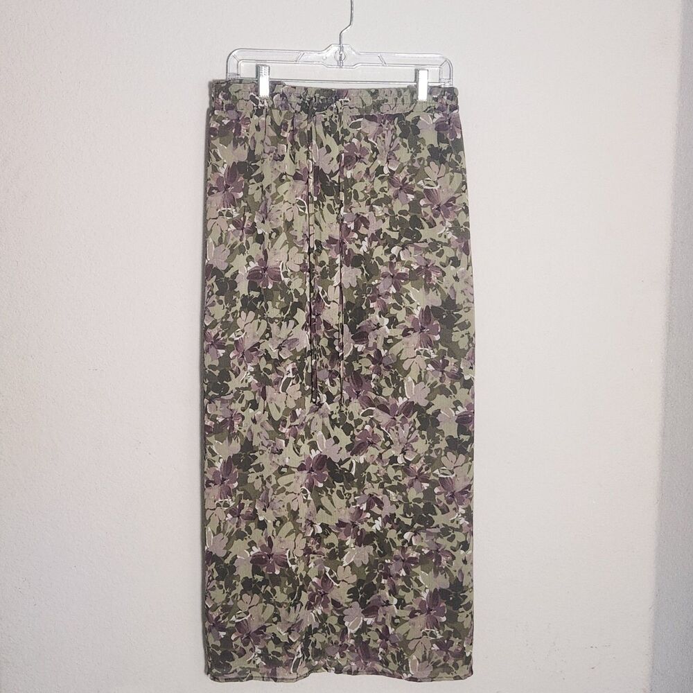 VIP Avenue Womens 22/24 Floral Maxi Skirt Pull On Elastic Waist Boho Plus Size